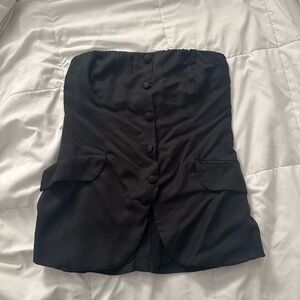 Reformation Black Blouse with High-Waisted Design